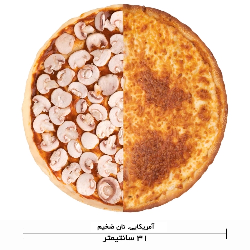  عکس پيتزا  پنير و قارچ دو نفره